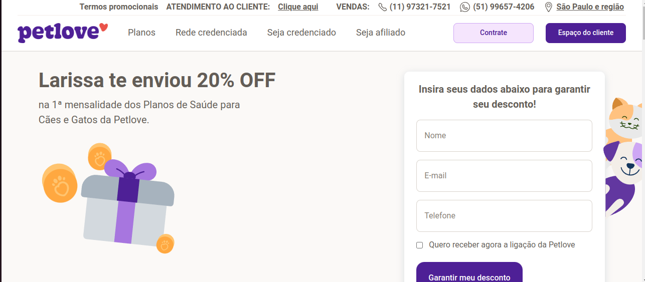 Cupom Petlove Plano de saúde